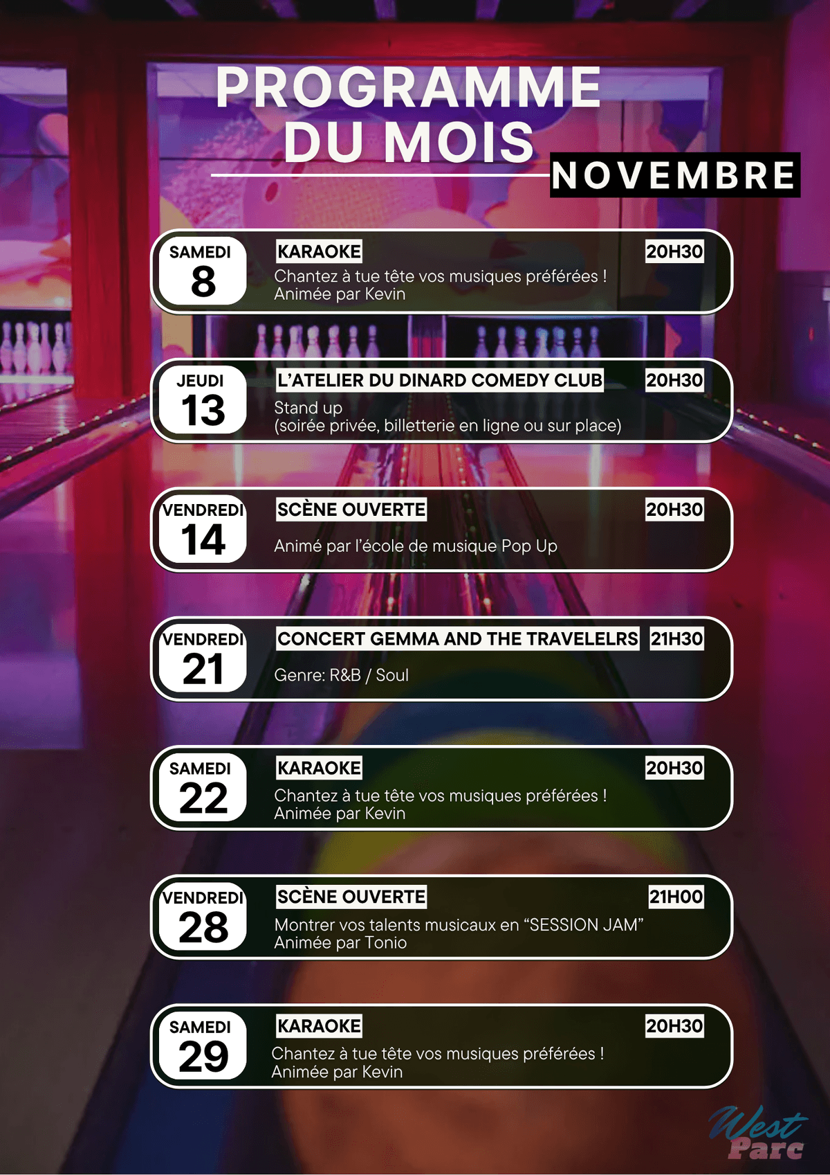 programmation novembre 2025